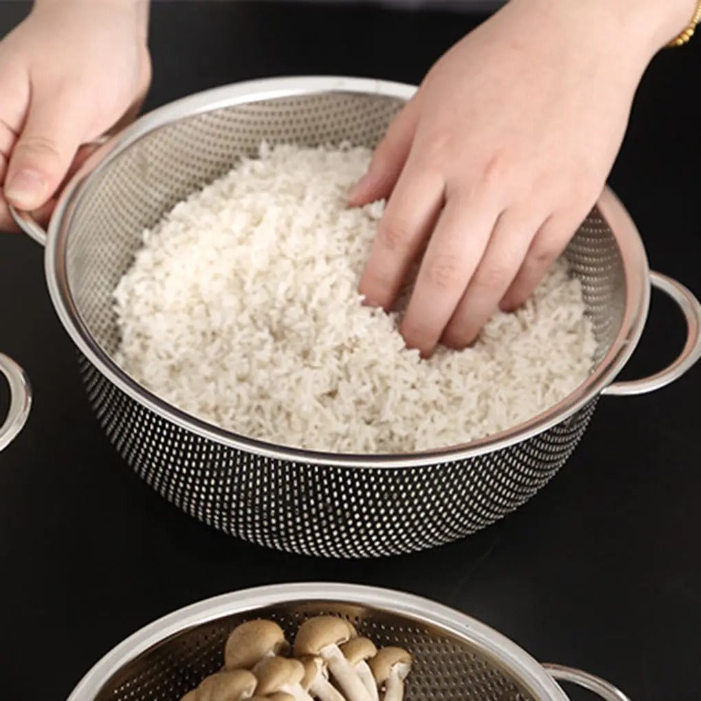 passoire inox riz main