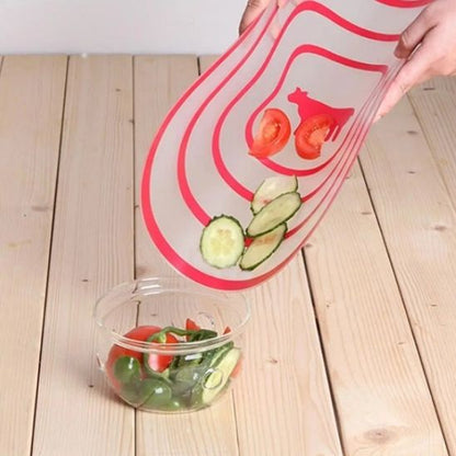 planche a decouper rouge verse légumes